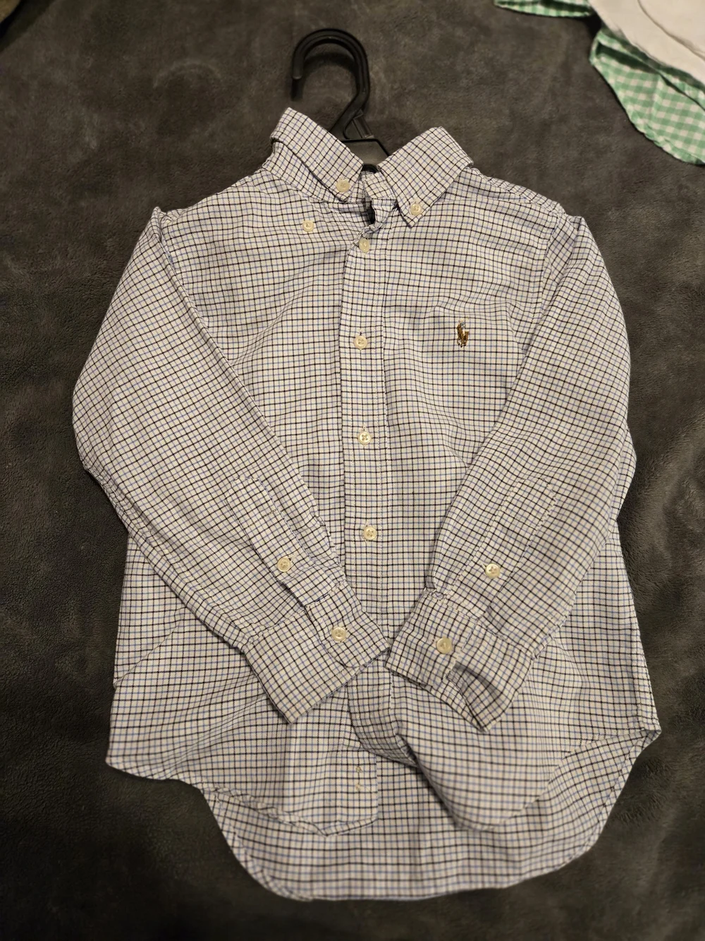 Ralph Lauren Boys Long-Sleeve Button-Down Shirt - Light Blue Plaid